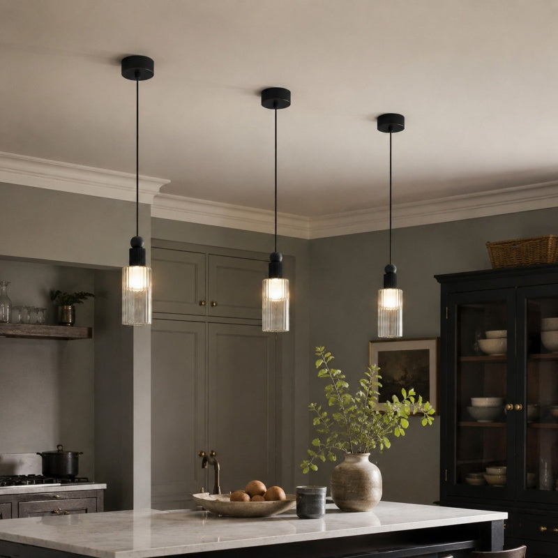 Ribbed Glass Mini LED Pendant Light 3