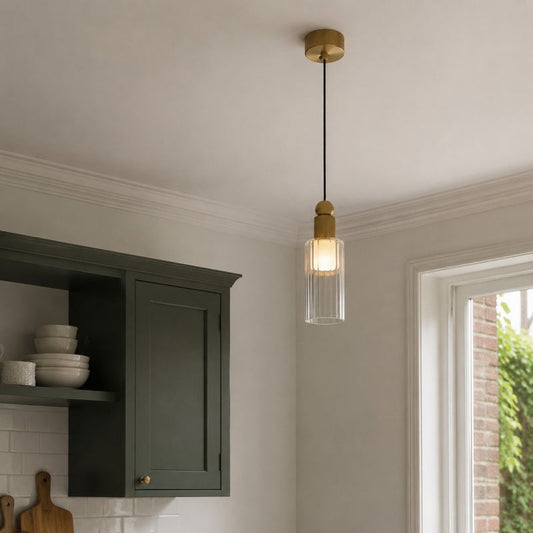 Ribbed Glass Mini LED Pendant Light 4