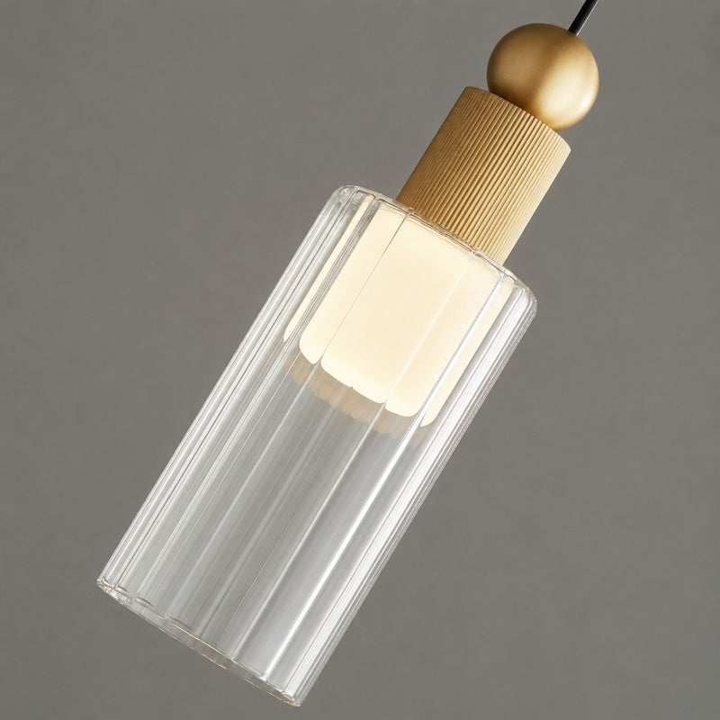 Ribbed Glass Mini LED Pendant Light 7