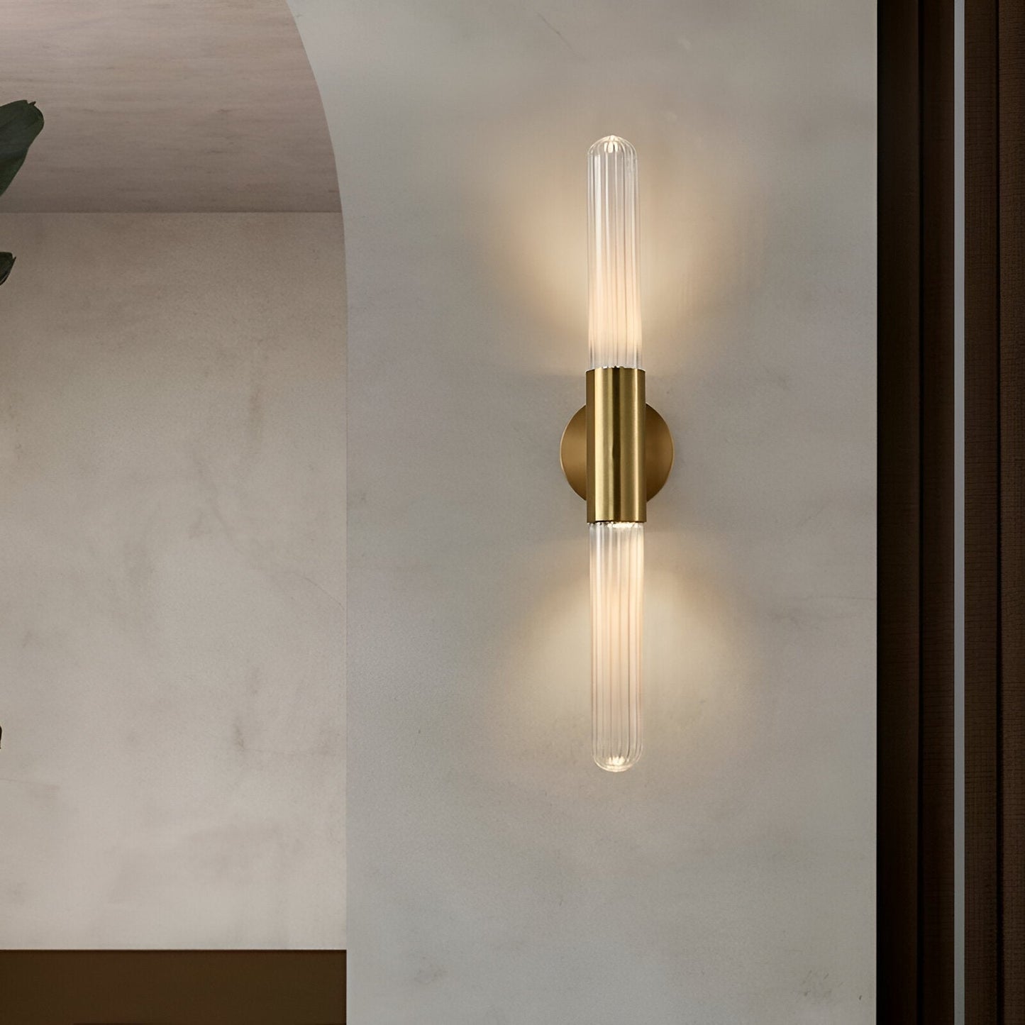 RoyaleGlow Modern Black Linear LED Wall Sconce | Frosted Glass Tube for Ambient Lighting-Royale Basic