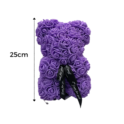 RoyaleGlow Roses Teddy Bear - Colorful Plush Gift 25cm