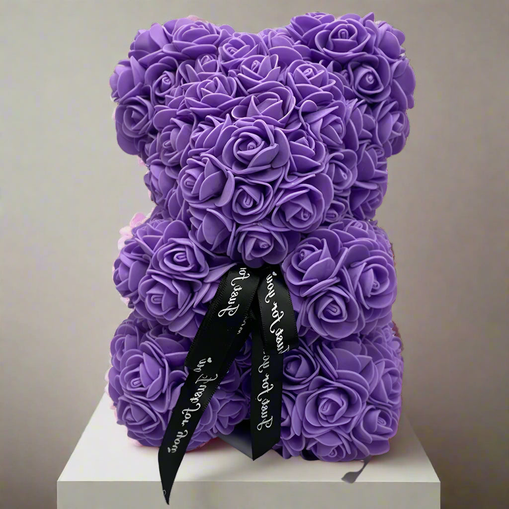 RoyaleGlow Roses Teddy Bear - Colorful Plush Gift 25cm