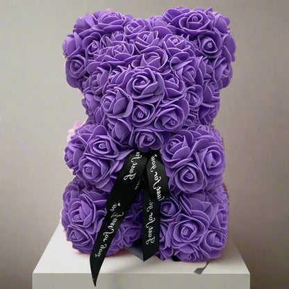 RoyaleGlow Roses Teddy Bear - Colorful Plush Gift 25cm