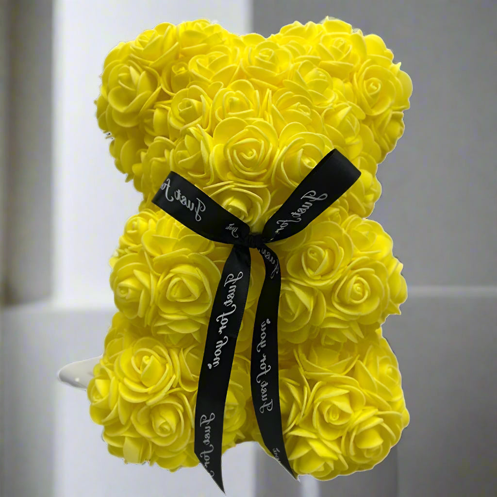RoyaleGlow Roses Teddy Bear - Colorful Plush Gift 25cm