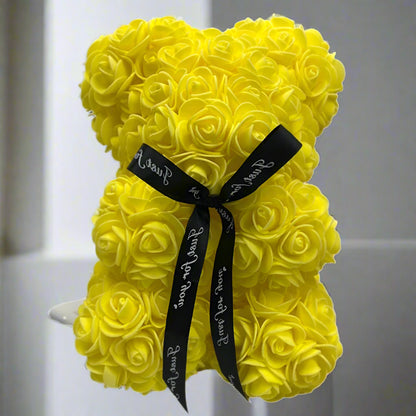 RoyaleGlow Roses Teddy Bear - Colorful Plush Gift 25cm