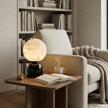 Round Alabaster Table Lamp 0