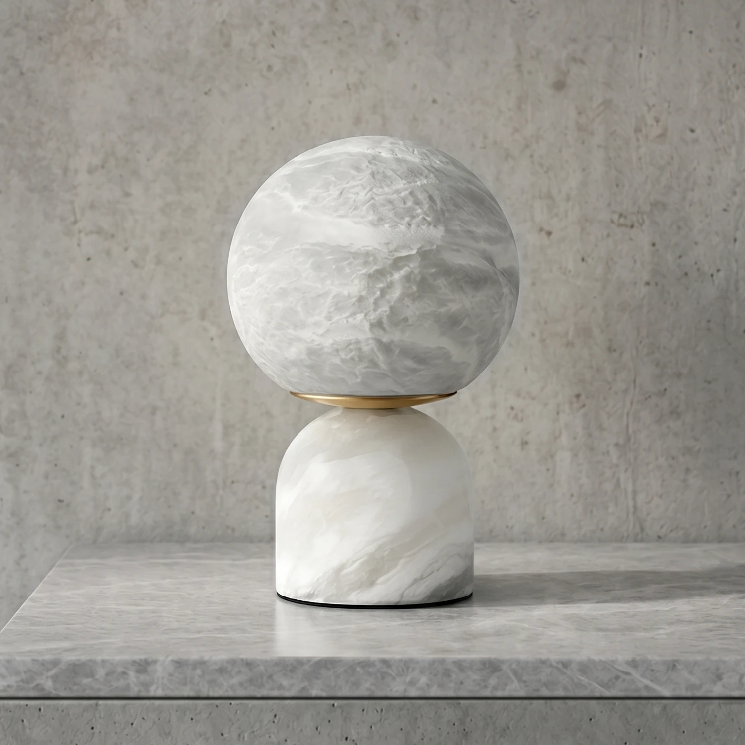 Round Alabaster Table Lamp 2