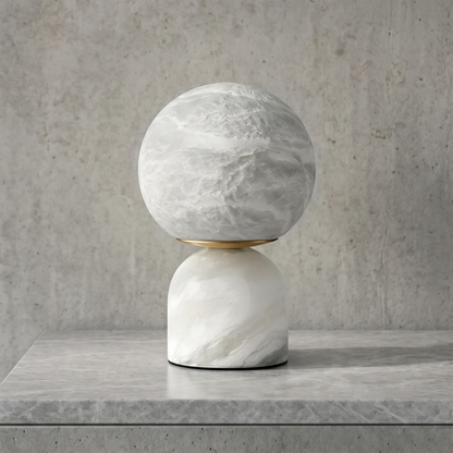 Round Alabaster Table Lamp 2