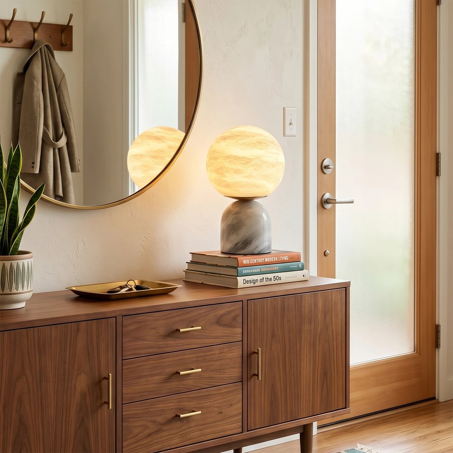Round Alabaster Table Lamp 3