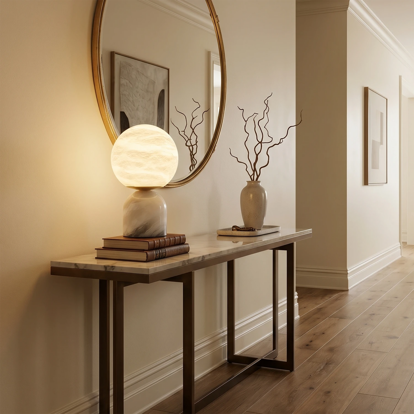 Round Alabaster Table Lamp 4