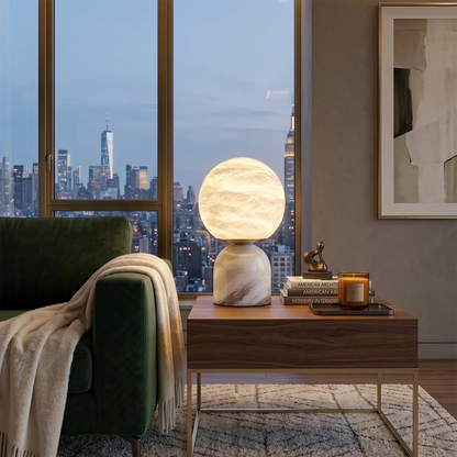 Round Alabaster Table Lamp 5