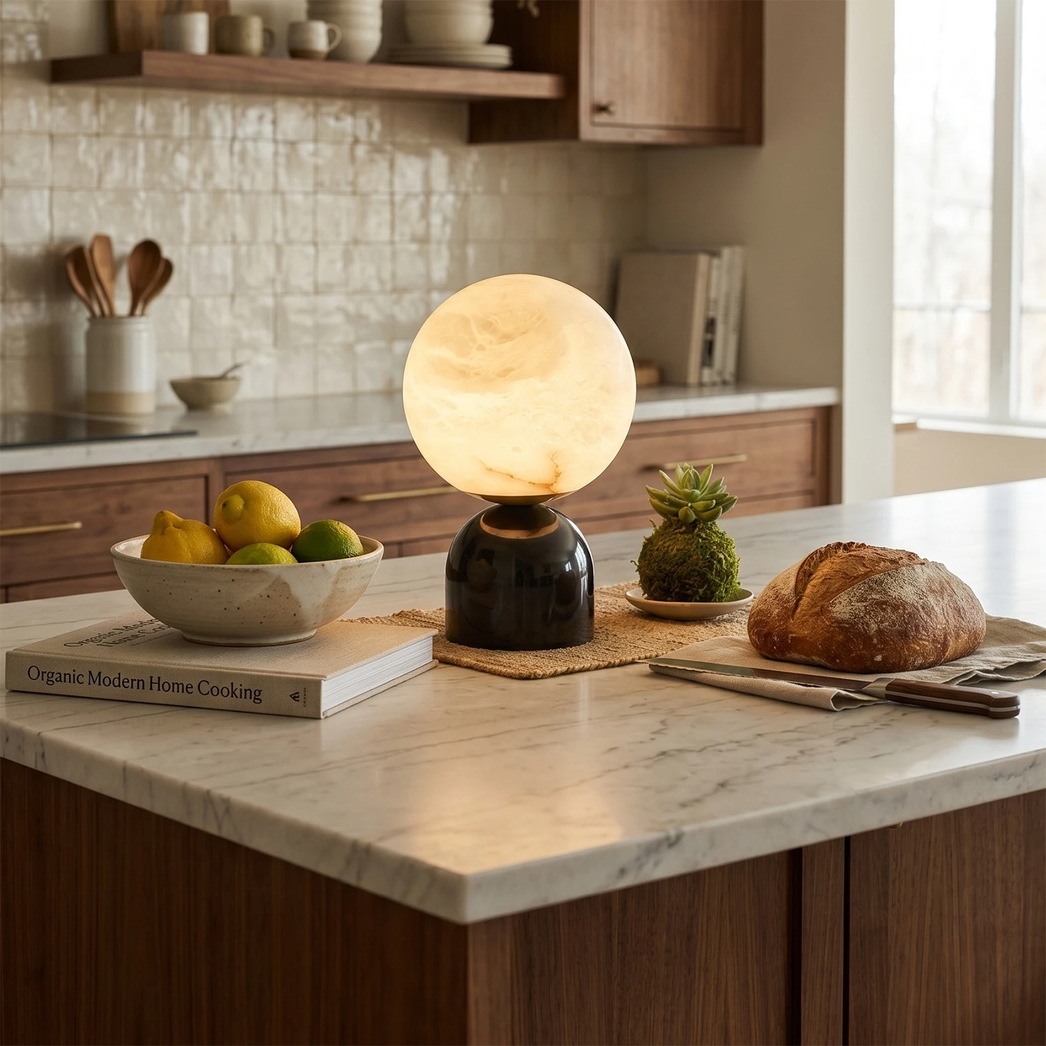 Round Alabaster Table Lamp 6