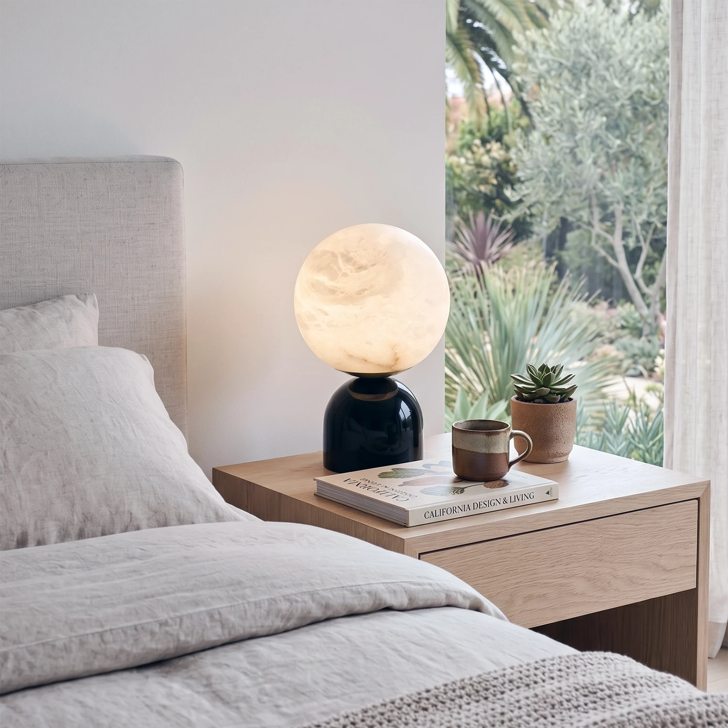 Round Alabaster Table Lamp 7