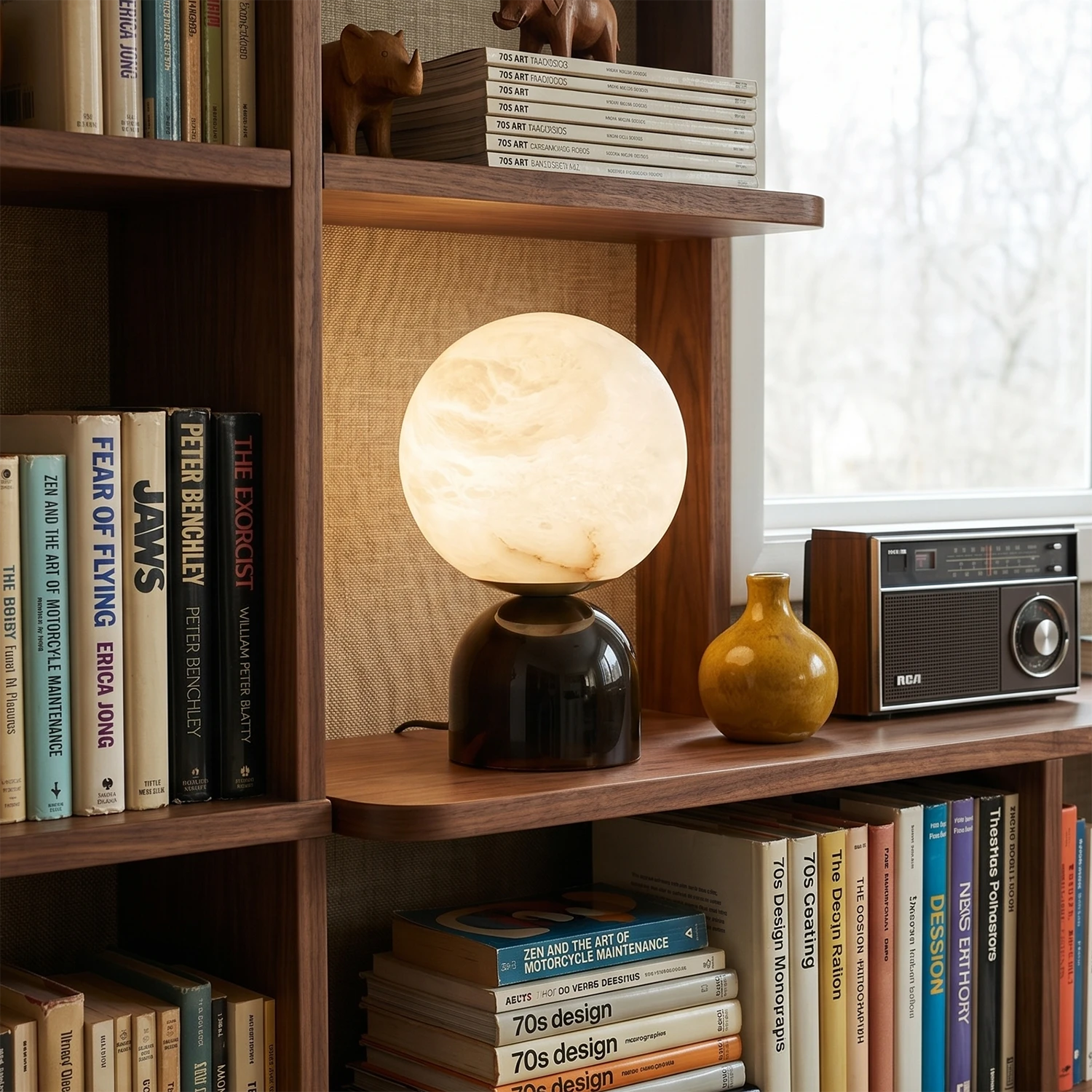 Round Alabaster Table Lamp 8
