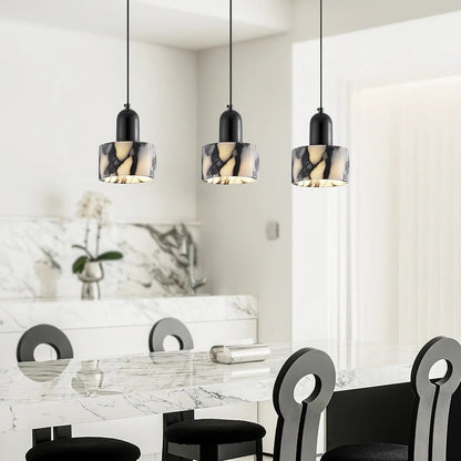 Round Dekum Marble Pendant Lamp 4