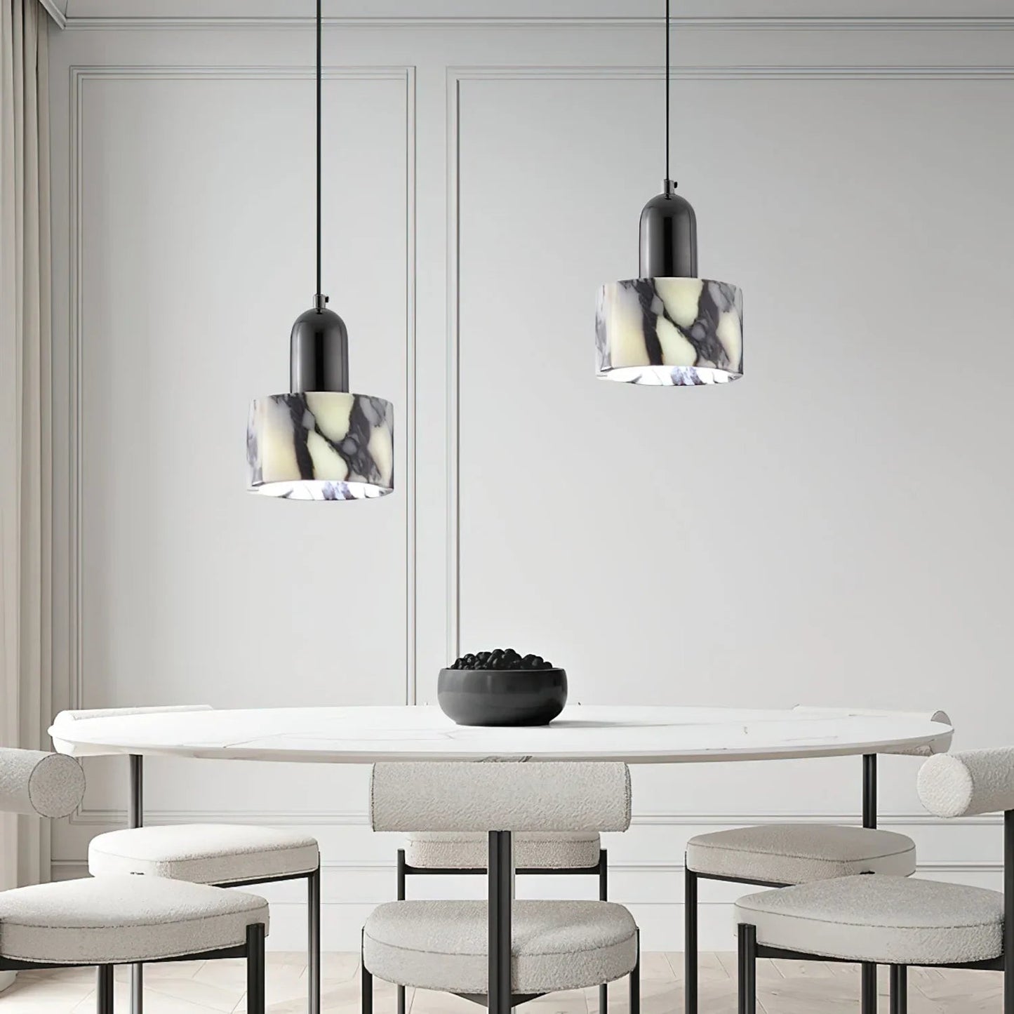 Round Dekum Marble Pendant Lamp 5
