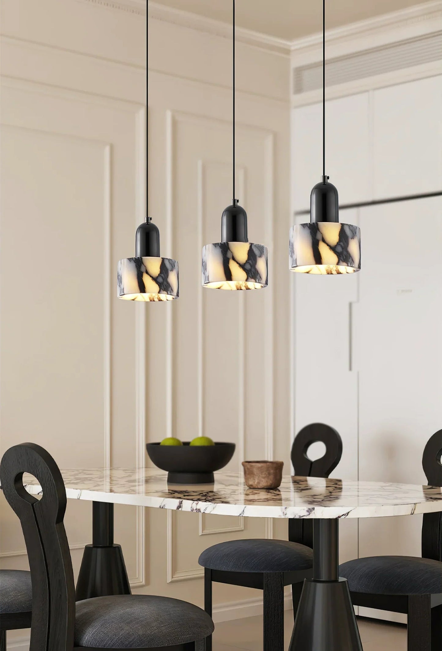 Round Dekum Marble Pendant Lamp 7
