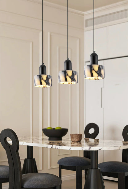 Round Dekum Marble Pendant Lamp 7