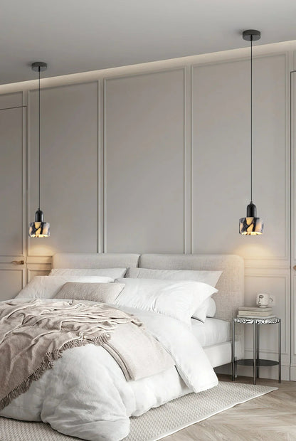 Round Dekum Marble Pendant Lamp 9