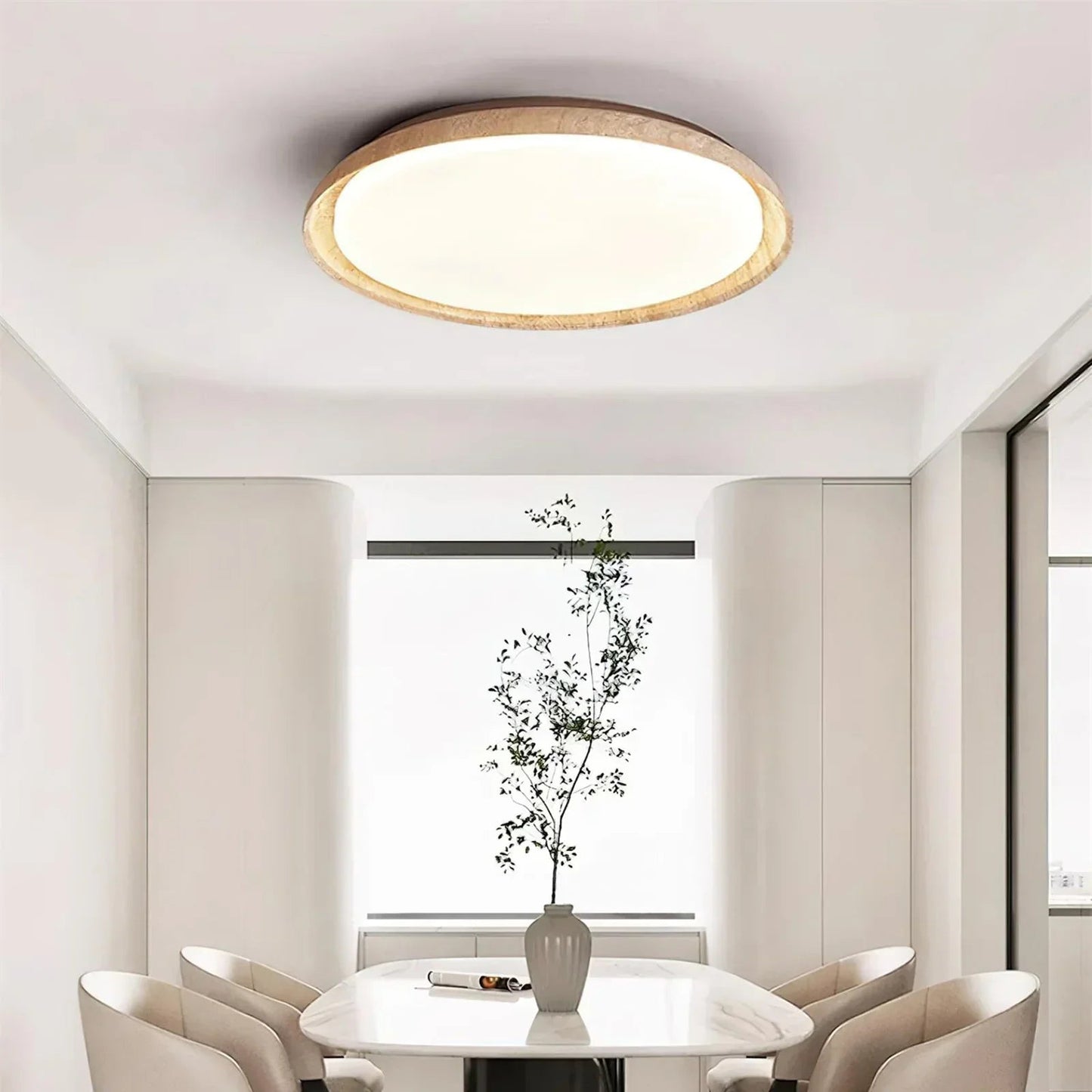 Round Kuzco Travertine Ceiling Light 3