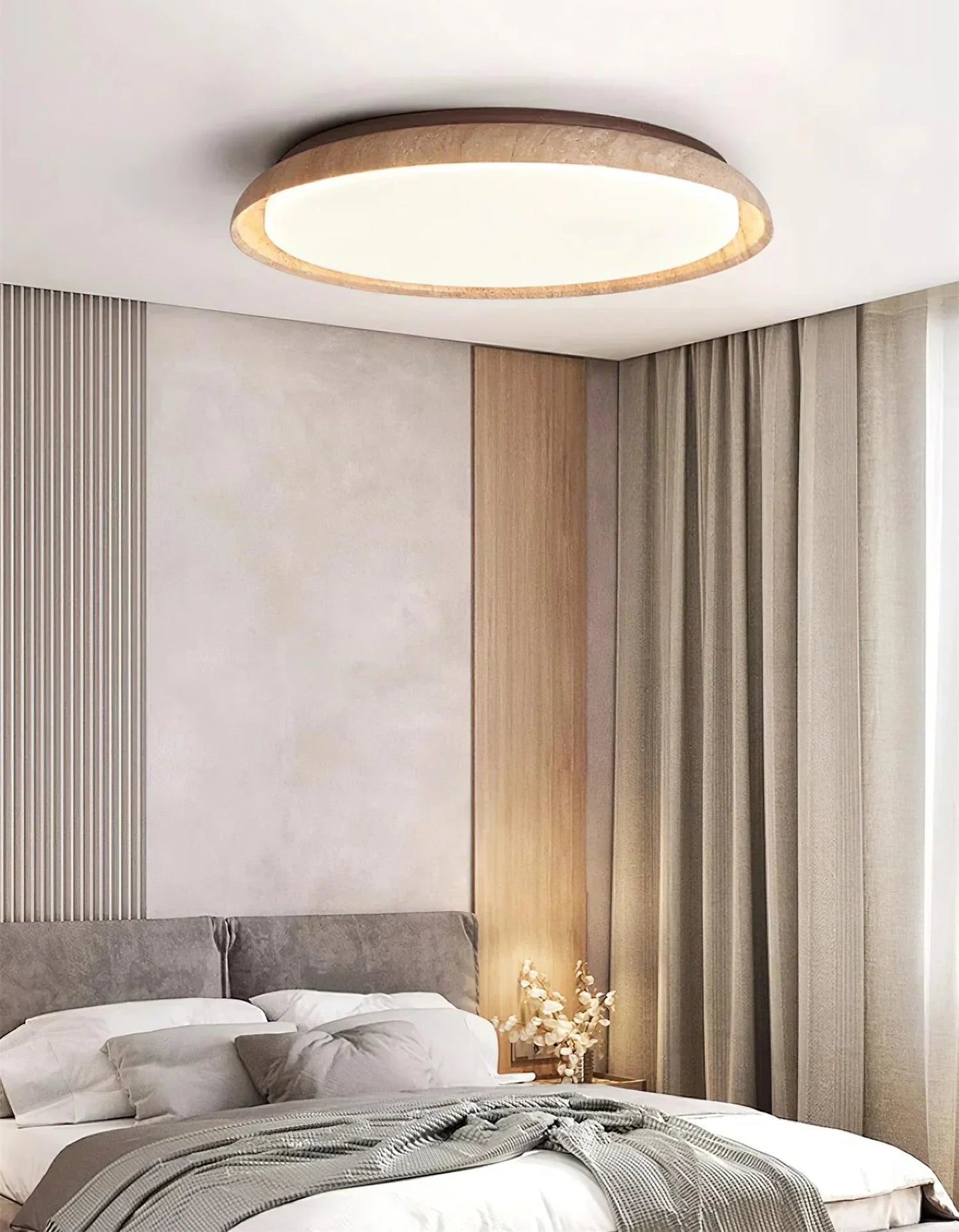 Round Kuzco Travertine Ceiling Light 4