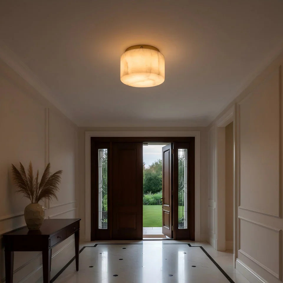 Round Rivage Alabaster Ceiling Lamp 4