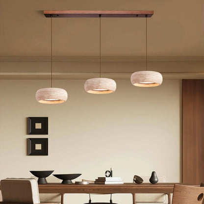 Round Travertine Drum Pendant Lamp 7