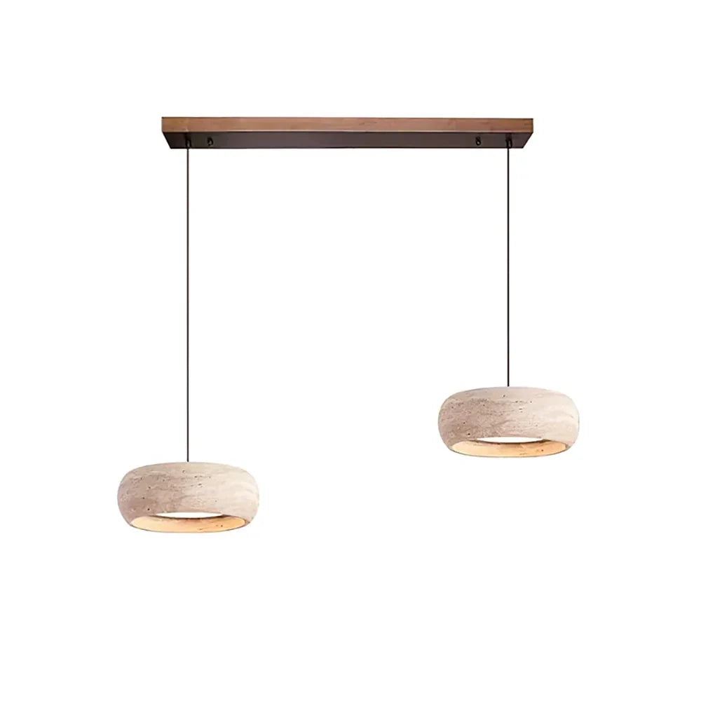 Round Travertine Drum Pendant Lamp 9