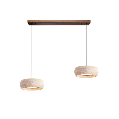 Round Travertine Drum Pendant Lamp 9