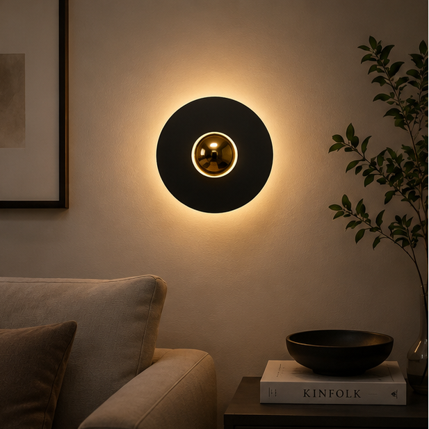Round Unusual Sconces Led Wall Light Modern Interior Living Room Background Bedroom Bedside Color UFO Wall Lamp Home Decoration