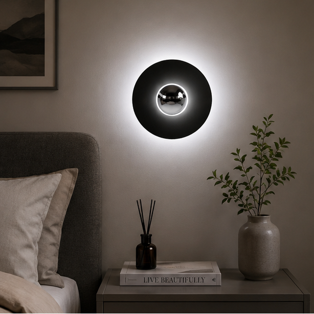 Round Unusual Sconces Led Wall Light Modern Interior Living Room Background Bedroom Bedside Color UFO Wall Lamp Home Decoration