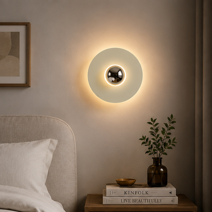 Round Unusual Sconces Led Wall Light Modern Interior Living Room Background Bedroom Bedside Color UFO Wall Lamp Home Decoration
