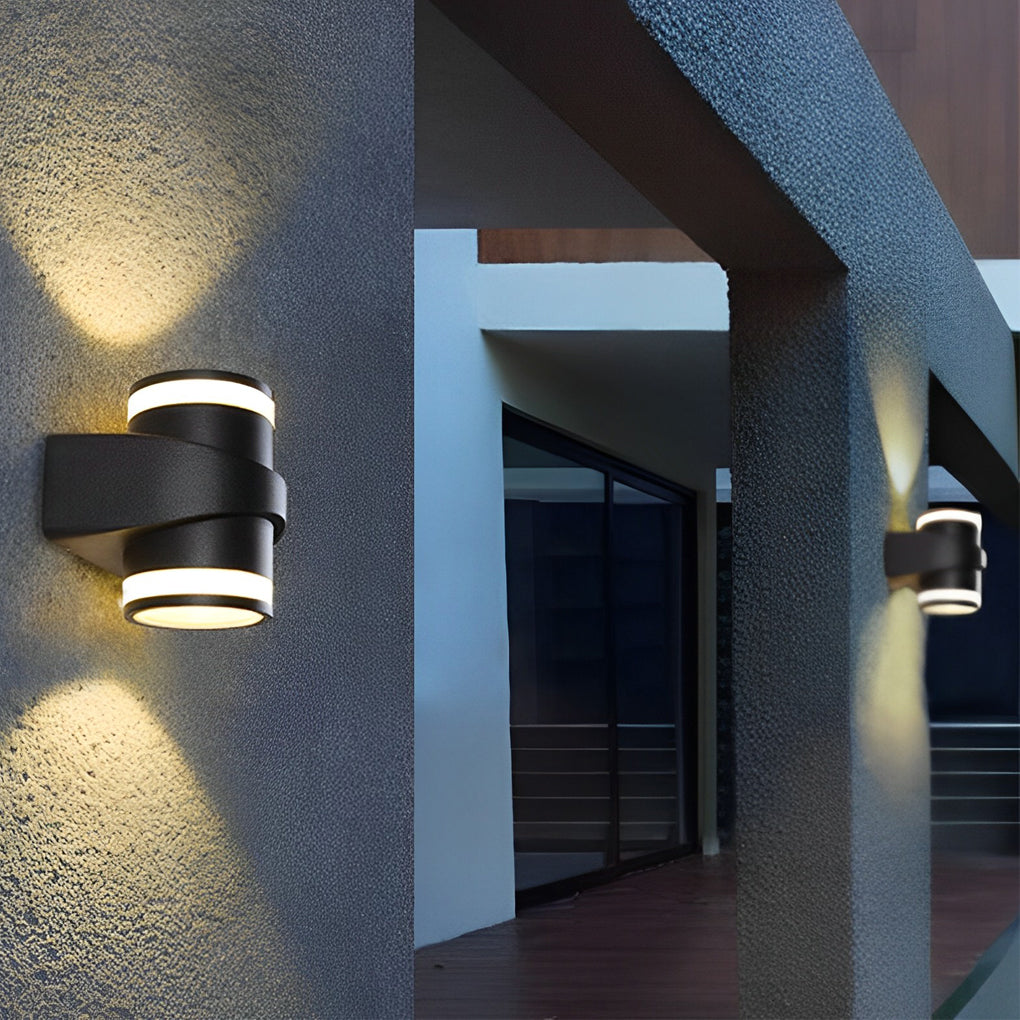 Round Up and Dawn Light LED Waterproof Black Outdoor Wall Washer Lights 8