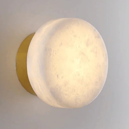 LuxRoyale Luxury Spanish Natural Marble Circular Wall Lamp