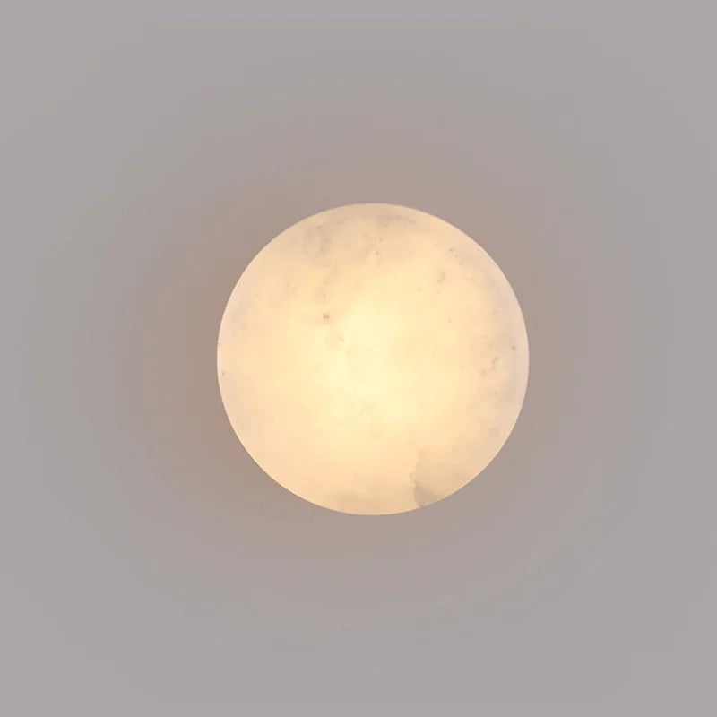 LuxRoyale Luxury Spanish Natural Marble Circular Wall Lamp