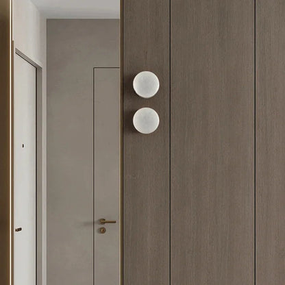 LuxRoyale Luxury Spanish Natural Marble Circular Wall Lamp