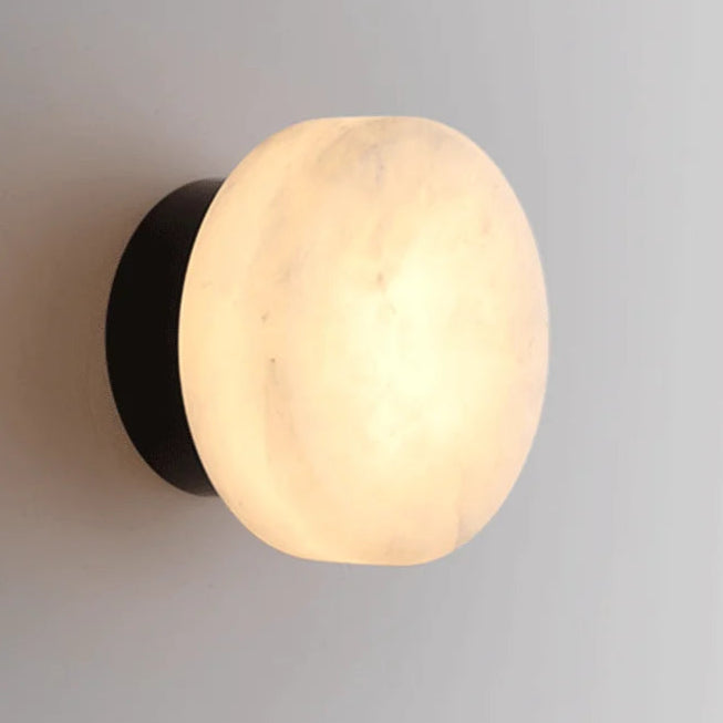 LuxRoyale Luxury Spanish Natural Marble Circular Wall Lamp