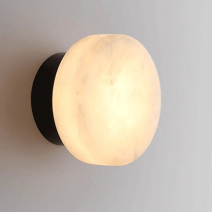 LuxRoyale Luxury Spanish Natural Marble Circular Wall Lamp