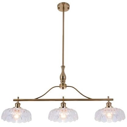 Rowan Vintage Textured Glass 3-Light Chandelier 0