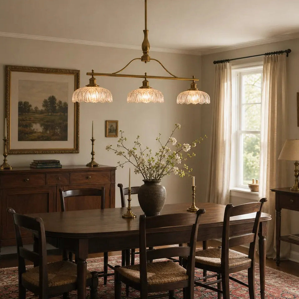 Rowan Vintage Textured Glass 3-Light Chandelier 3