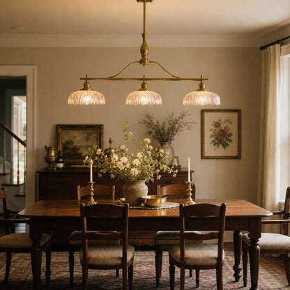 Rowan Vintage Textured Glass 3-Light Chandelier 4