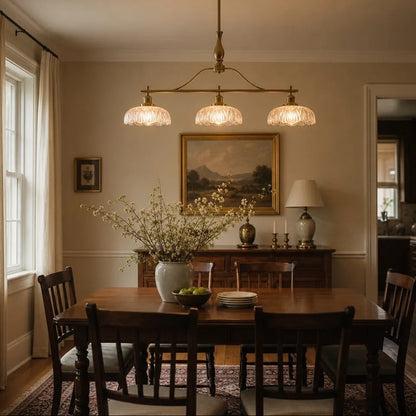 Rowan Vintage Textured Glass 3-Light Chandelier 5