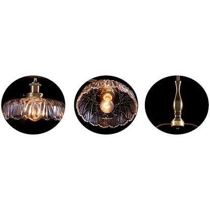 Rowan Vintage Textured Glass 3-Light Chandelier 8