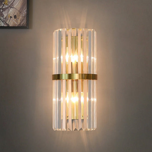 LuxRoyale Modern Gold Crystal Wall Lamp - Home Art Decor Wall Sconces