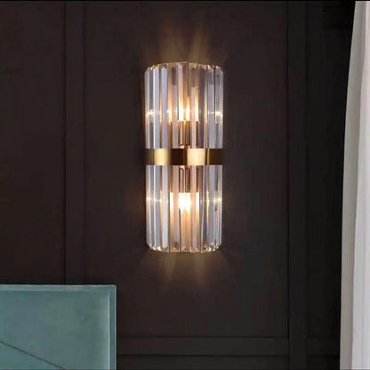 LuxRoyale Modern Gold Crystal Wall Lamp - Home Art Decor Wall Sconces