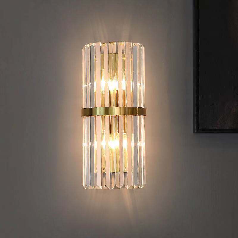 LuxRoyale Modern Gold Crystal Wall Lamp - Home Art Decor Wall Sconces