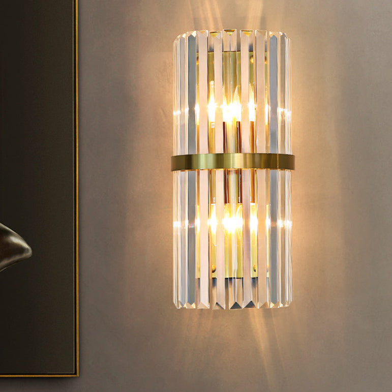 LuxRoyale Modern Gold Crystal Wall Lamp - Home Art Decor Wall Sconces