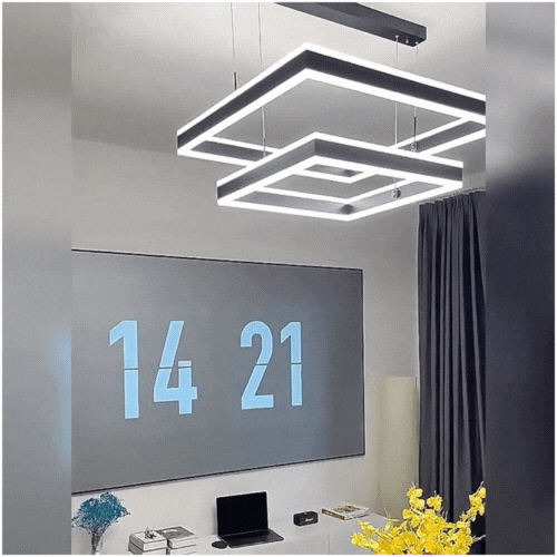 RoyaleGlow Angélique Square Led Chandelier Modern Design