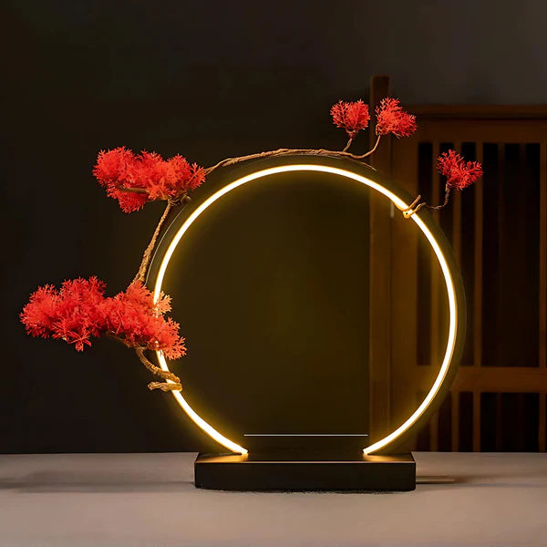 RoyaleGlow Anime LED Ring Lamp – Warm Light USB Display Lamp for Anime Fans - Red