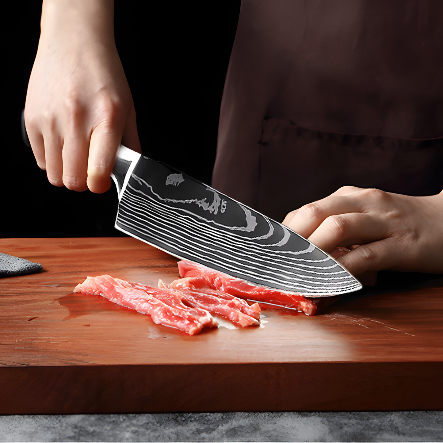 Royaleva 8-Piece Chef Knife Set - High-Carbon Steel, Ergonomic Pakkawood Handles 2